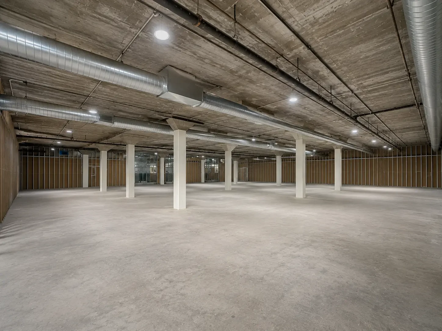 Open operating floor inside the Bakersfield church property